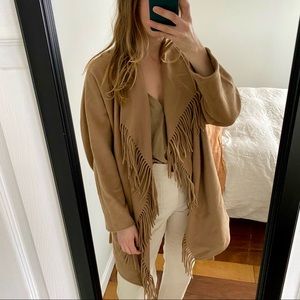 H&M wool fringe coat